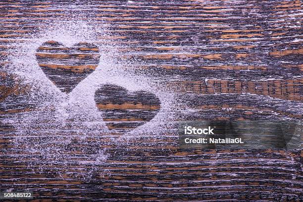 Biscuits And Cookies In Shape Of Heart Wooden Board Stock Photo - Download Image Now