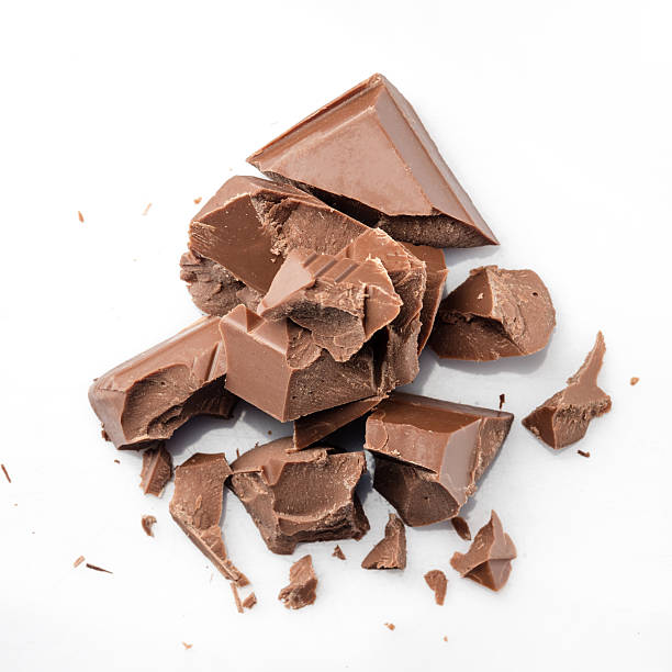 istock Pieces of milk chocolate isolated on white 508485960