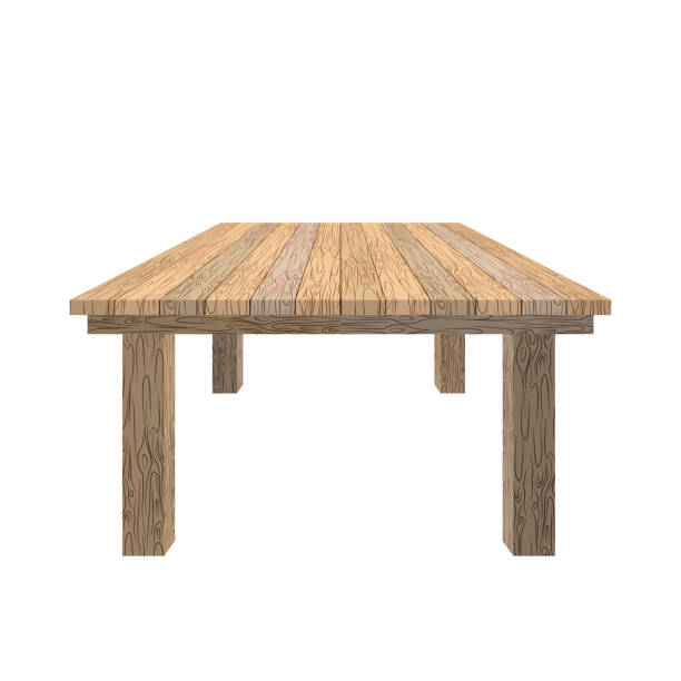 istock Wooden table. Tabletop wood texture. Old desk on white backgroun 508487456