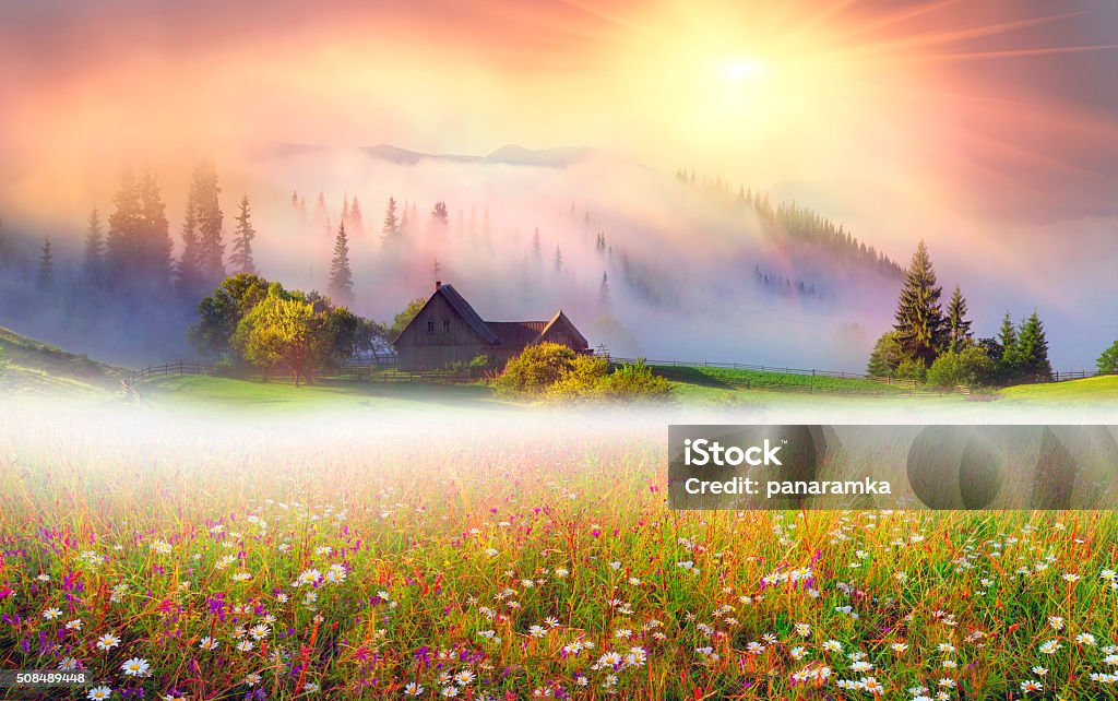 Mountain ranges of Ukraine Mountain ranges of Ukraine with high alpine peaks and picturesque villages of the Carpathian attract tourists, sportsmen and artists with its beauty, naturalness, closeness to nature Autumn Stock Photo