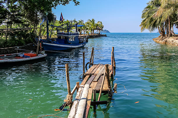 istock Boats and rustic wooden jetty 508491014