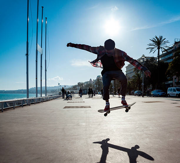 istock Silhouette of skateboarder 508491160