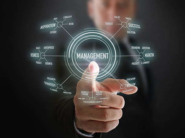 istock Genius Businessman Shows Management Formula 508492028