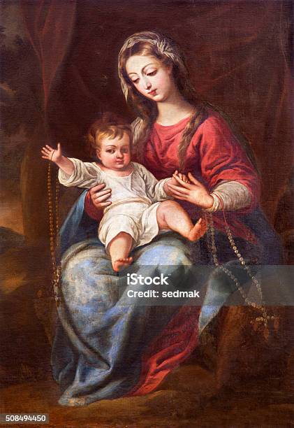 Granada The Madonna Stock Photo - Download Image Now - Virgin Mary, Jesus Christ, Rosary Beads