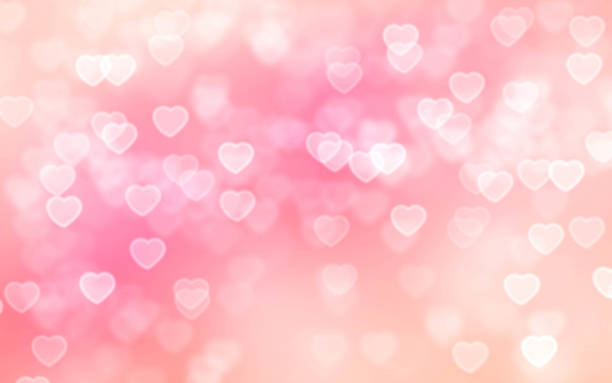 Heart bokeh background Pink color heart-shaped bokeh background valentines day stock pictures, royalty-free photos & images