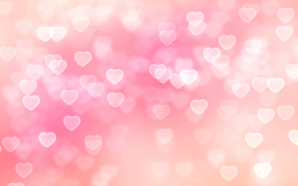 Heart bokeh background Pink color heart-shaped bokeh background valentines day holiday stock pictures, royalty-free photos & images