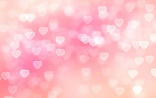 Pink color heart-shaped bokeh background