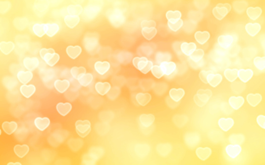 Heart Bokeh Background Stock Photo - Download Image Now - Heart Shape,  Backgrounds, Yellow - iStock