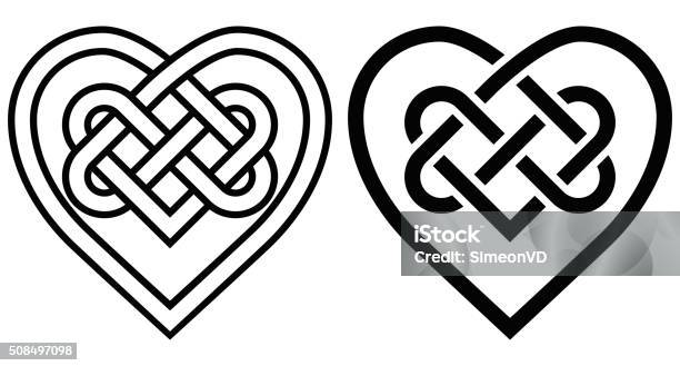 Intertwined Heart In Celtic Knot Stock Illustration - Download Image Now - Heart Shape, Celtic Style, Celtic Knot