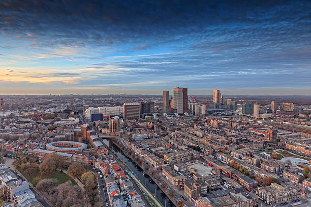 aerial view on The Hague's city centre stock photo