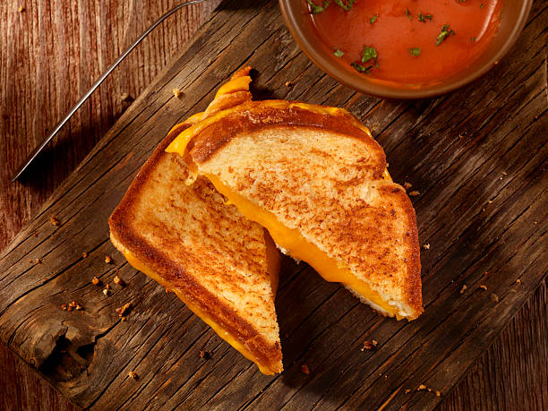 istock Grilled Cheddar Cheese Sandwich With Tomato Soup 508497816