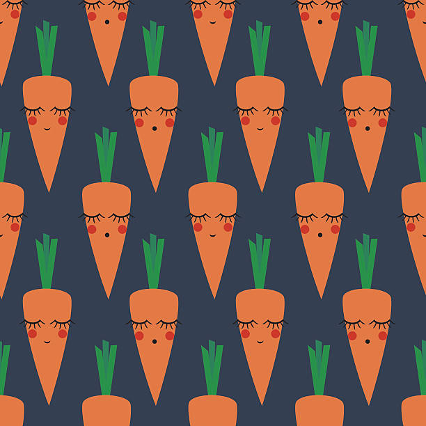 морковь бесшовный узор для детей отдыха. детские душ векторный фон. - carrot baby carrot food backgrounds stock illustrations