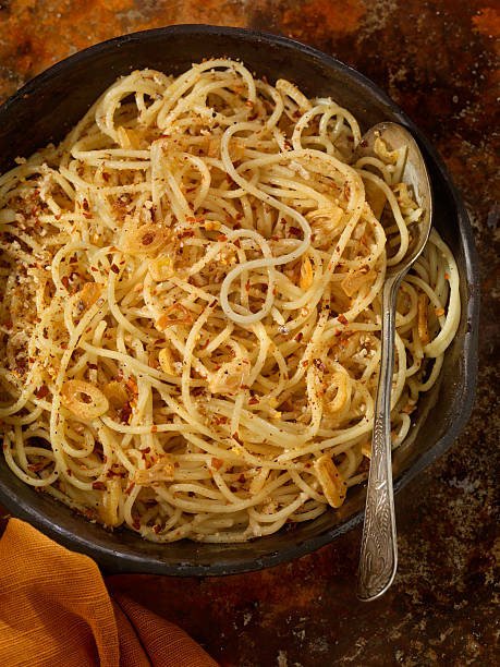 Spaghetti Toasted in Roasted Garlic and Olive Oil -Photographed on Hasselblad H3-22mb Camera