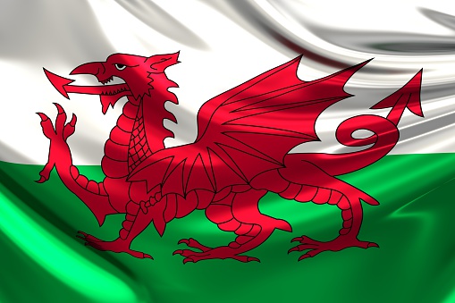 Wales Flag. 3d illustration