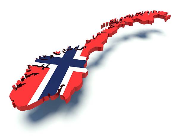 istock Map of Norway with flag colors. 3d render illustration. 508509154