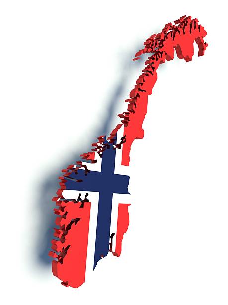 istock Map of Norway with flag colors. 3d render illustration. 508509160