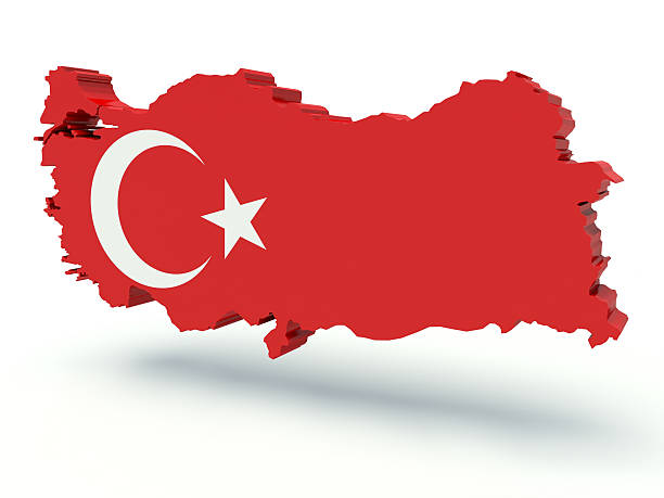 istock Map of Turkey with flag colors. 3d render illustration. 508509266