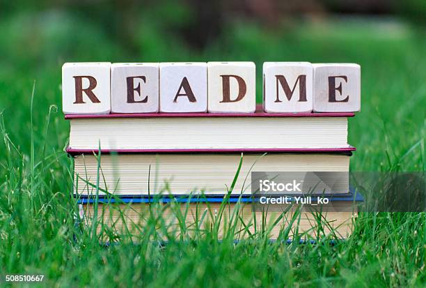 Read Me Text On The Book Stack Stock Photo - Download Image Now - Paperback, Back to School, Book