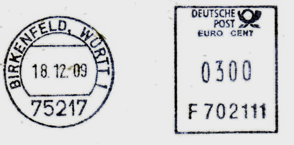 European postage meters over white