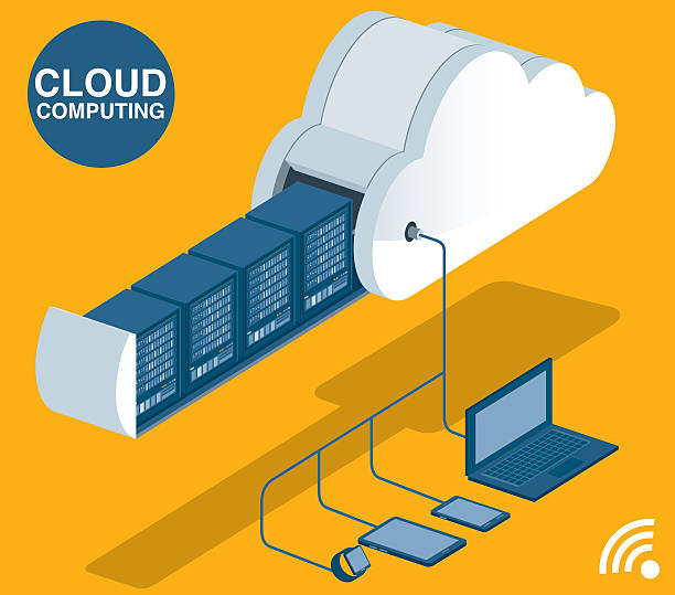 ilustraciones, imágenes clip art, dibujos animados e iconos de stock de computación en nube - digital tablet note pad business cloud computing