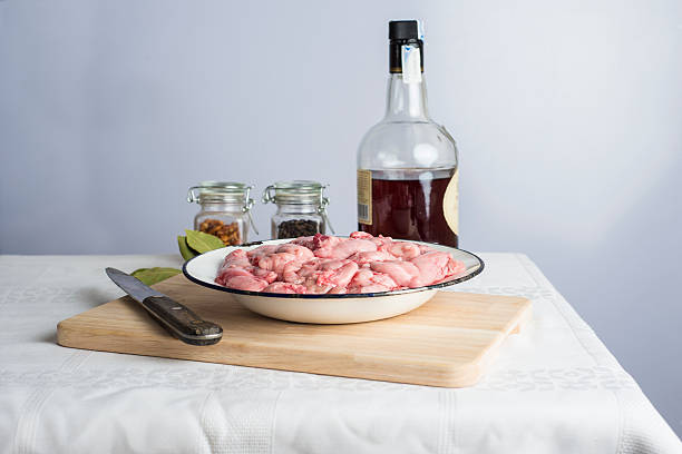 Fresh lamb sweetbreads to be cooked