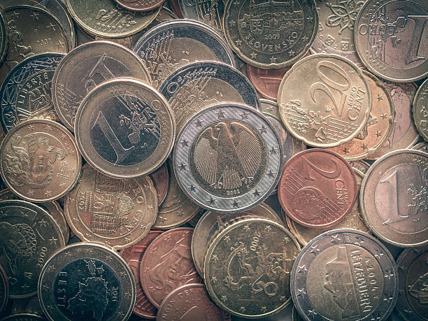 istock Retro look Euro coins 508513101
