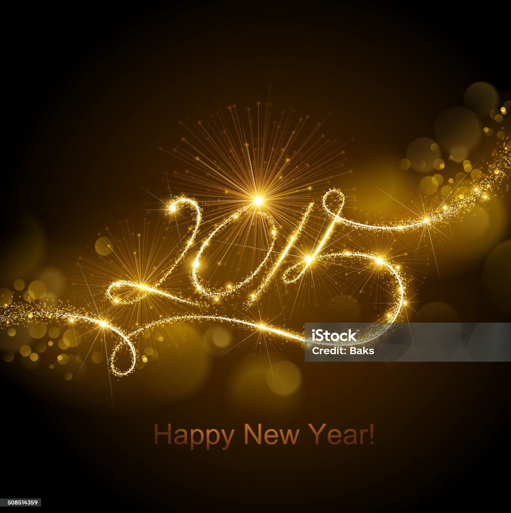 Fuegos artificiales de año nuevo 2015 - arte vectorial de 2015 libre de derechos