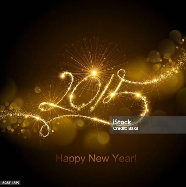 New Year 2015 Fireworks Stock Illustration - Download Image Now - 2015, Abstract, Anniversary