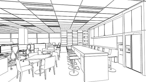 istock outline sketch of a interior pantry area 508514565