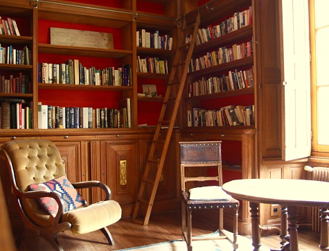 A very old private library in a French Chateau near Poitier France