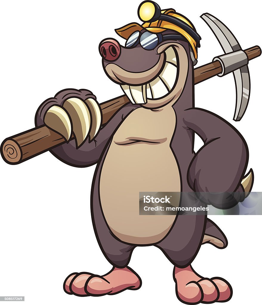 Mole Miner Stock Illustration - Download Image Now - Mole - Animal,  Cartoon, Miner - iStock