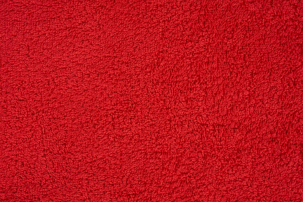 Aplique Terry toalha vermelha - fotografia de stock