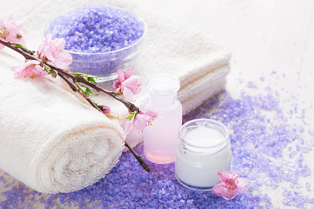 istock Mineral Bath Salts, towels, moisturizer 508537878