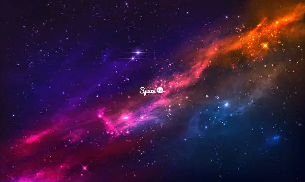 Vector illustration of Colorful Nebula in Space. Vector background