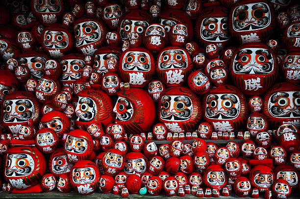 Daruma Or Redpainted Goodluck Doll In Japan Stock Photo - Download