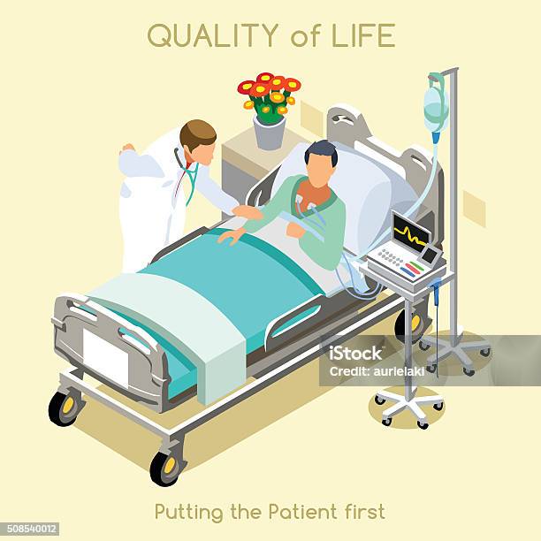 Patient Visit 01 People Isometric Stock Illustration - Download Image Now - Hospital, Patient, Patience