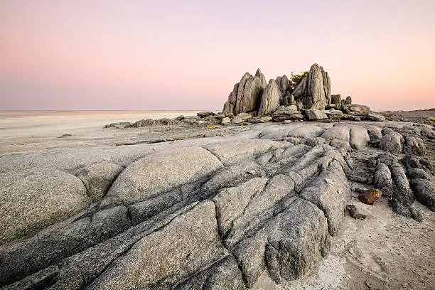 Photo of Granite outcrop on Kubu Island