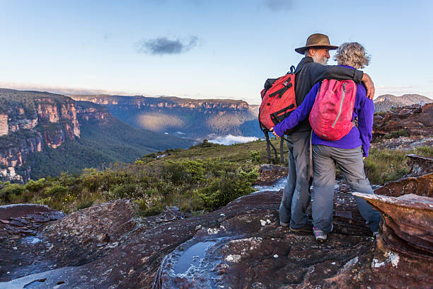 istock Senior Couple Looking at View While Bushwalking in Australia 508542324