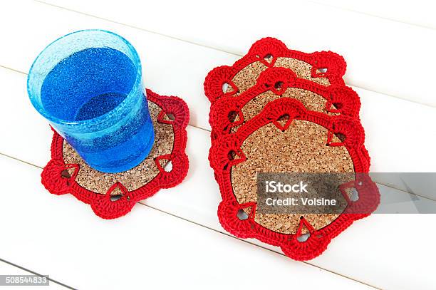 Crochet Coaster Stock Photo - Download Image Now - Art And Craft, Blue, Circle