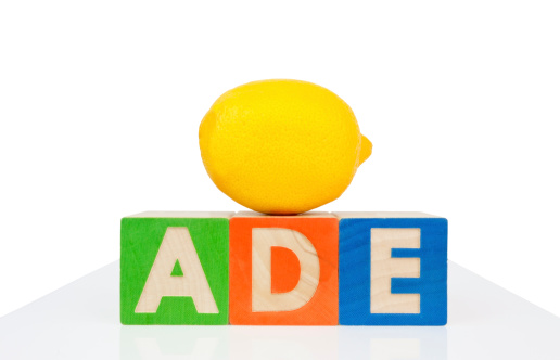 Lemon and ADE blocks = lemonade. Horizontal.