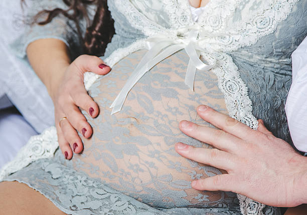 istock Pregnant, lace and hand 508545778