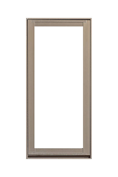 istock Brown metal window frame isolated on white background 508547476
