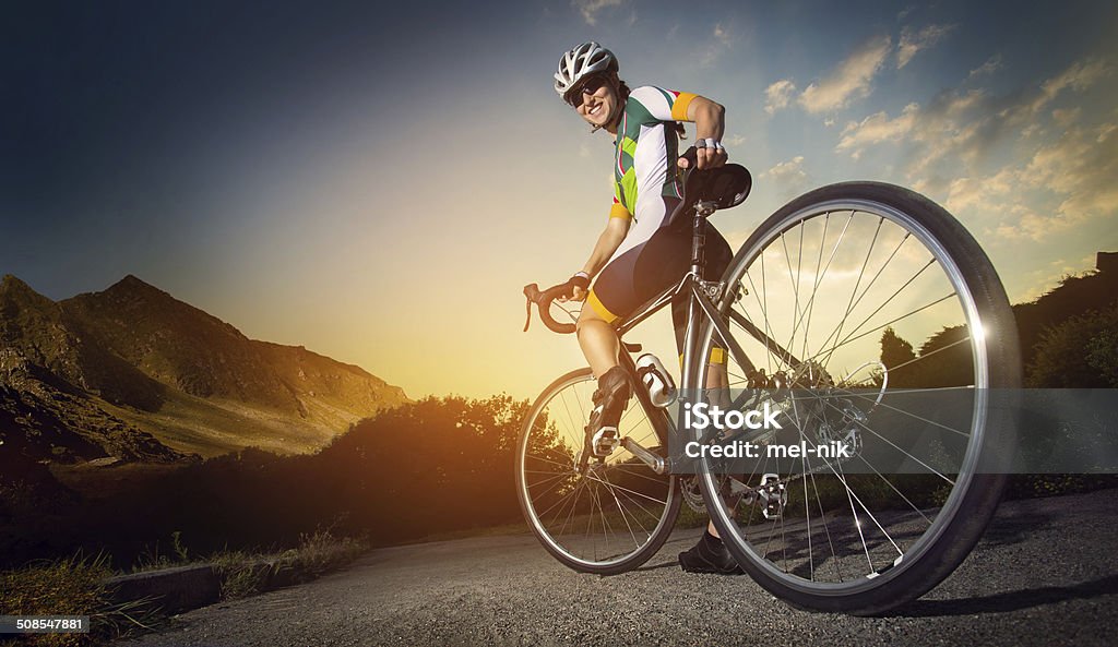 Road Cyclist Road Cyclist in the mountains Delaware - US State Stock Photo