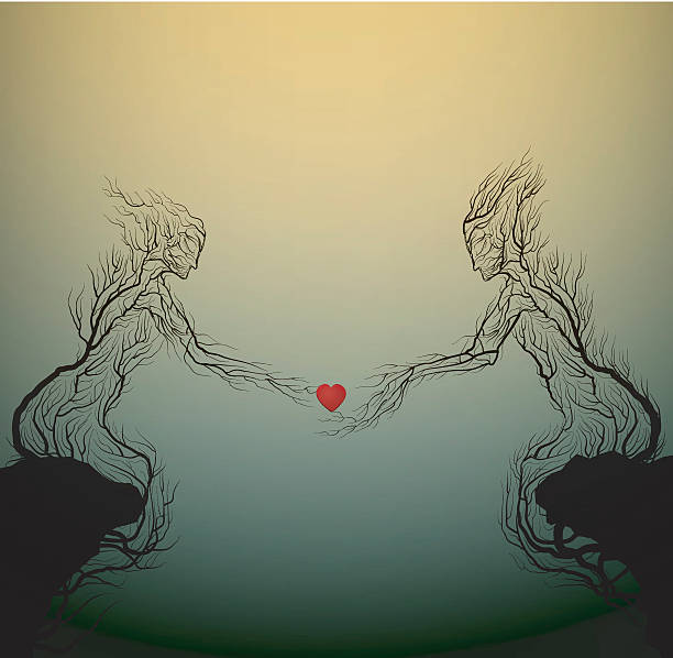 lovers vector art illustration