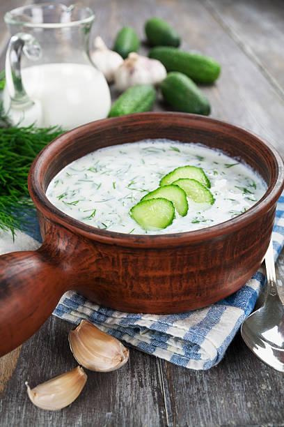 istock Summer soup with cucumbers, yogurt and fresh herbs 508549955