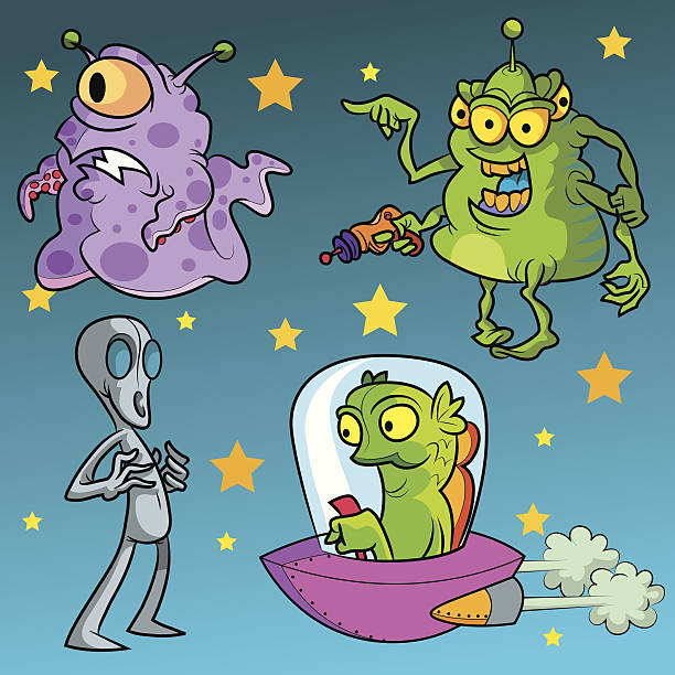 Vektor-Comic aliens – Vektorgrafik