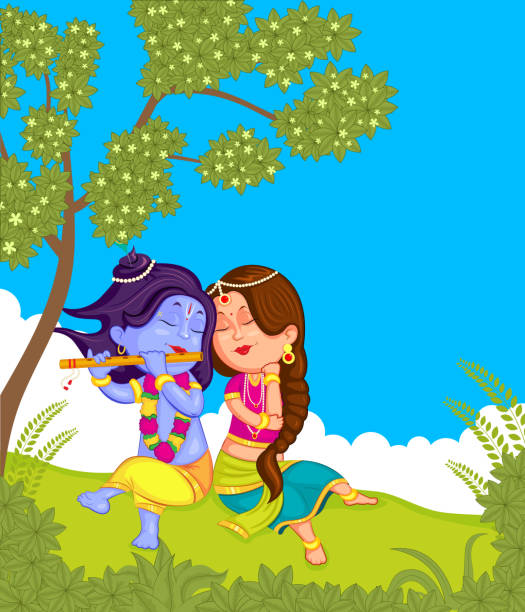 Krishna Janmashtami Stock Illustration - Download Image Now - Krishna, Radha,  Vector - iStock