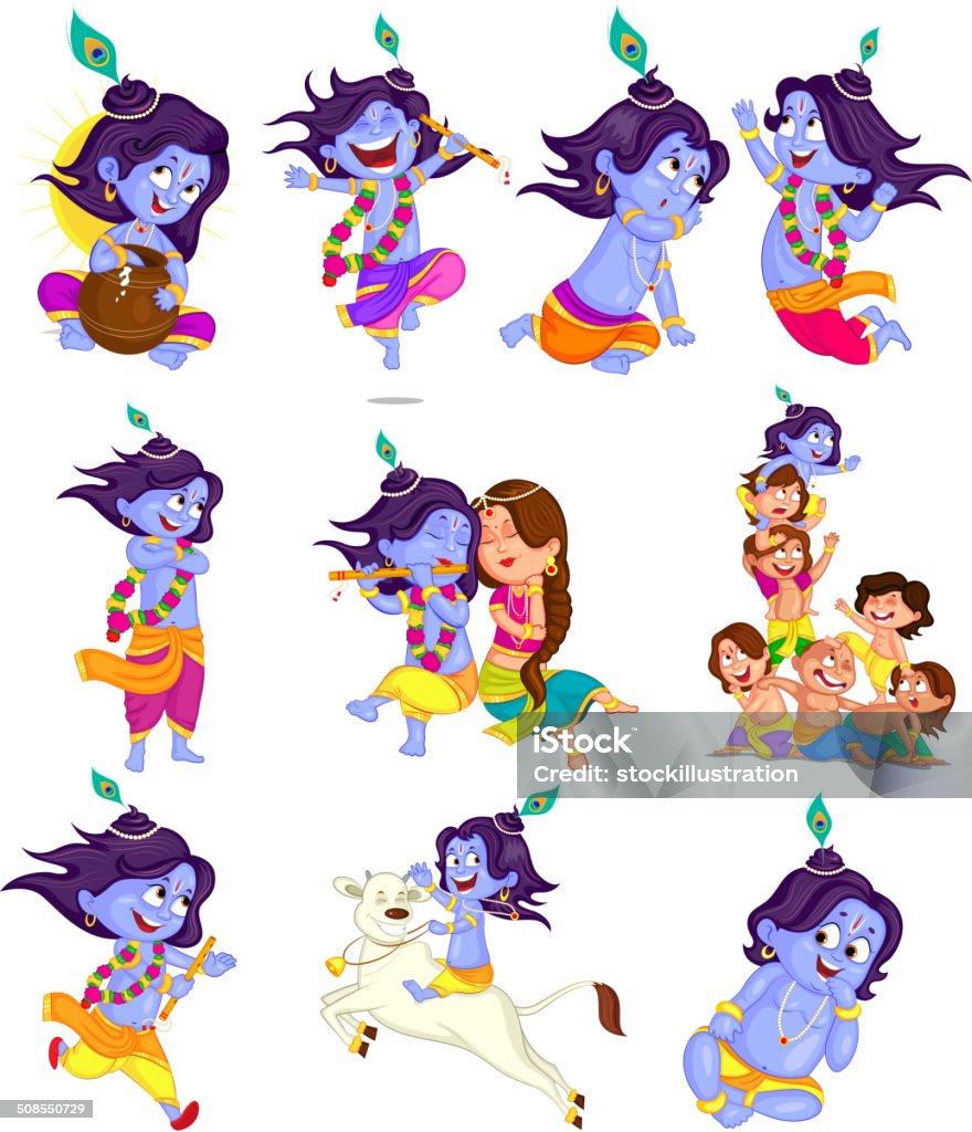 Krishna Janmashtami Stock Illustration - Download Image Now - Krishna, Radha,  Krishna Janmashtami - iStock