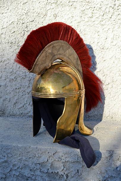 istock Vintage ancient Roman golden helmet. 508552088
