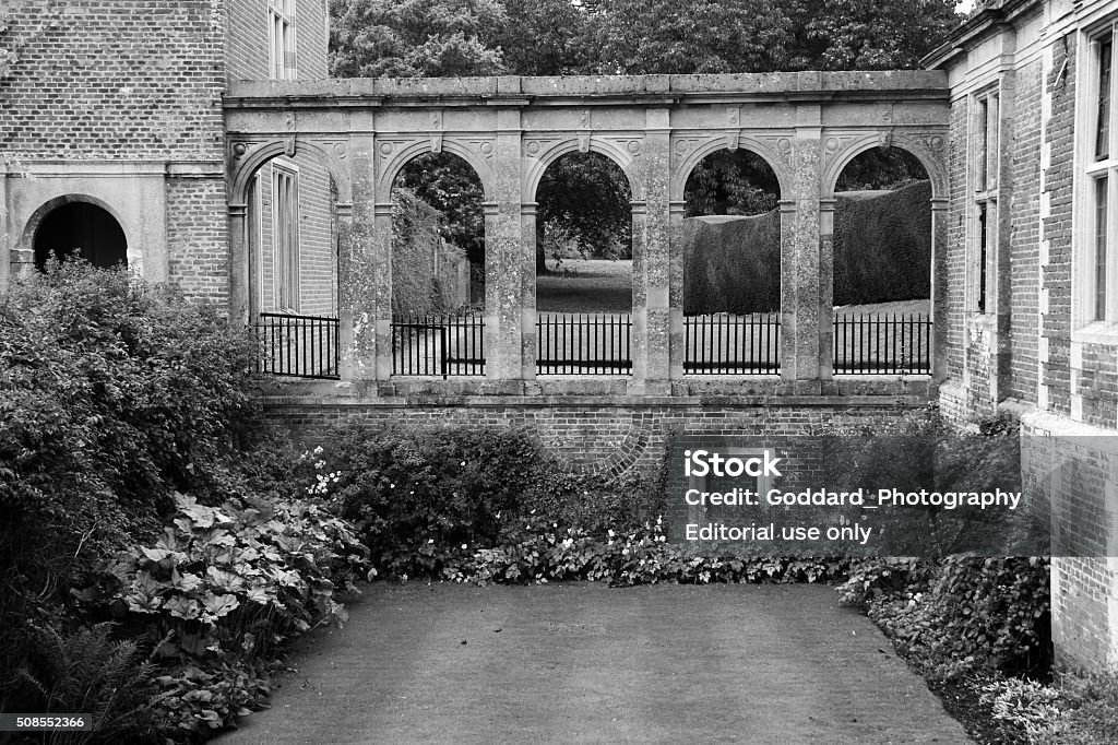 England: Blickling Hall in Norfolk Blickling, England - October 19, 2012: The gardens along the front of Blickling Hall in Norfolk (just north of Aylsham), which dates back to the 15th Century, and the current building dates back to the 17th Century. Anne Boleyn Stock Photo